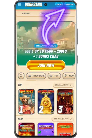 Visit Vegasino official registration page
